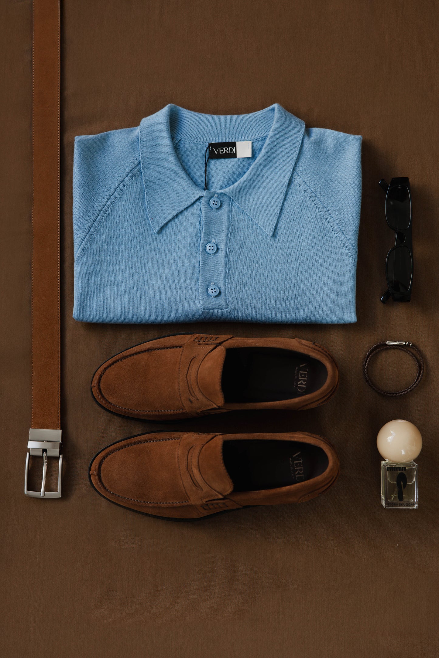 Verdi Suede Cognac Penny Loafers