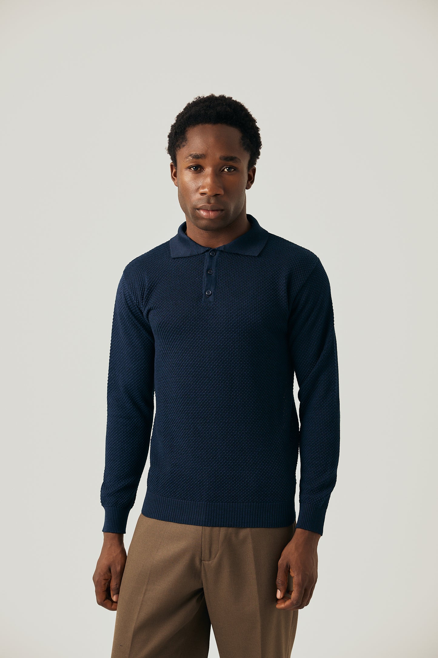 Navy Polo Knitted Shirt