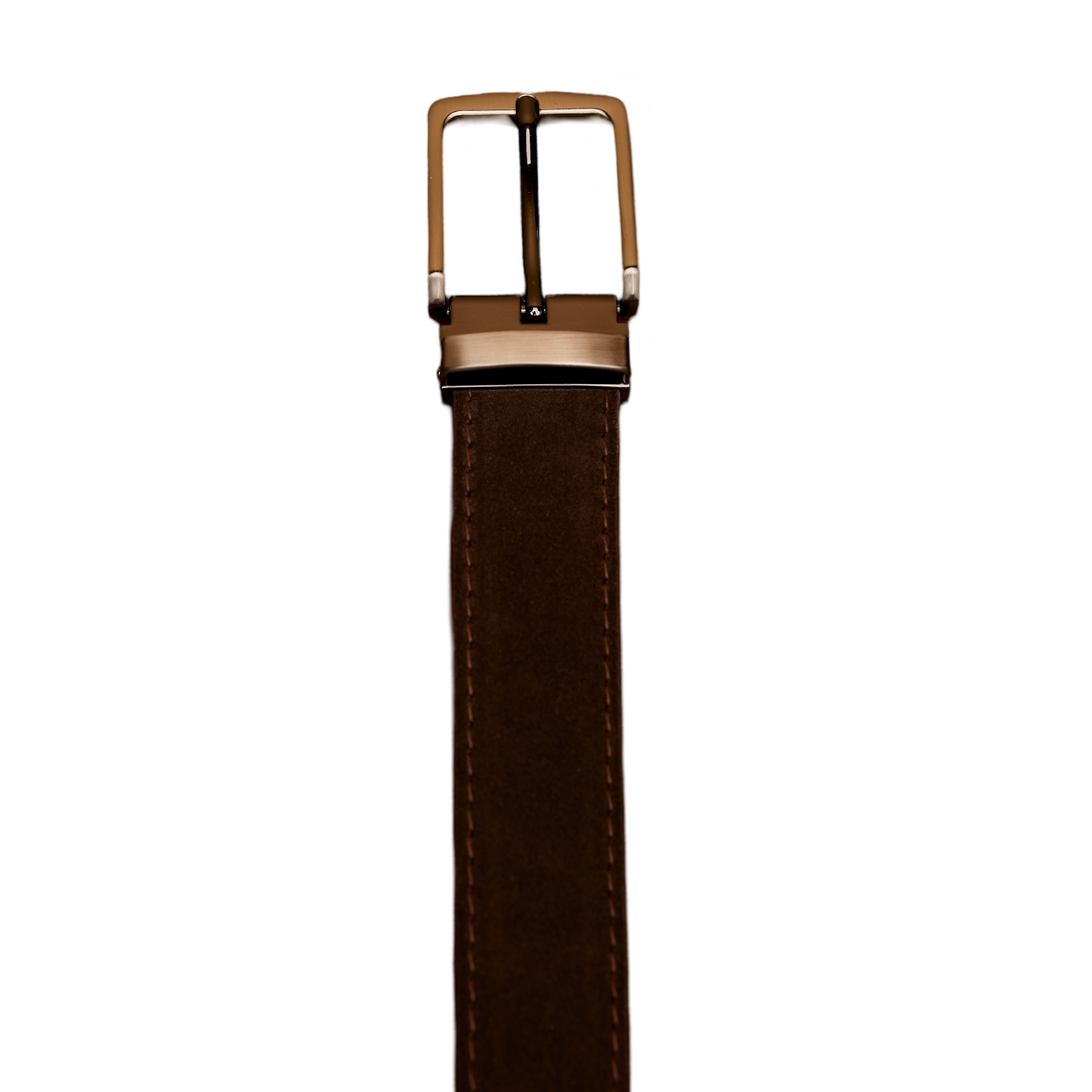 Brown Suede Silver Buckle Belt