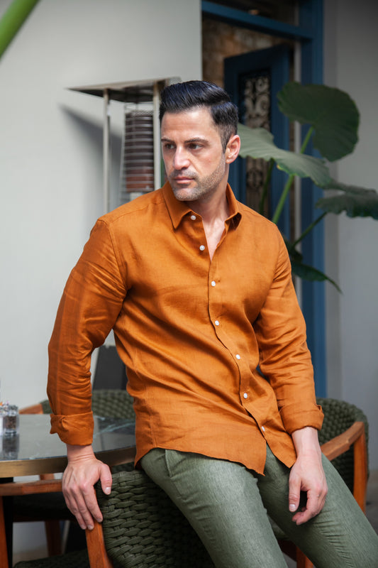 Terracota Linen Shirt