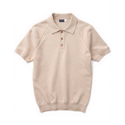 Knit Beige Polo Shirt