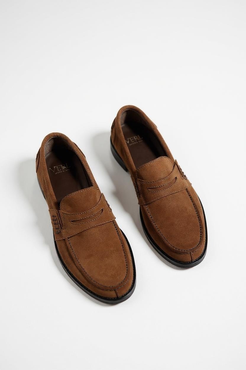 Verdi Suede Cognac Penny Loafers