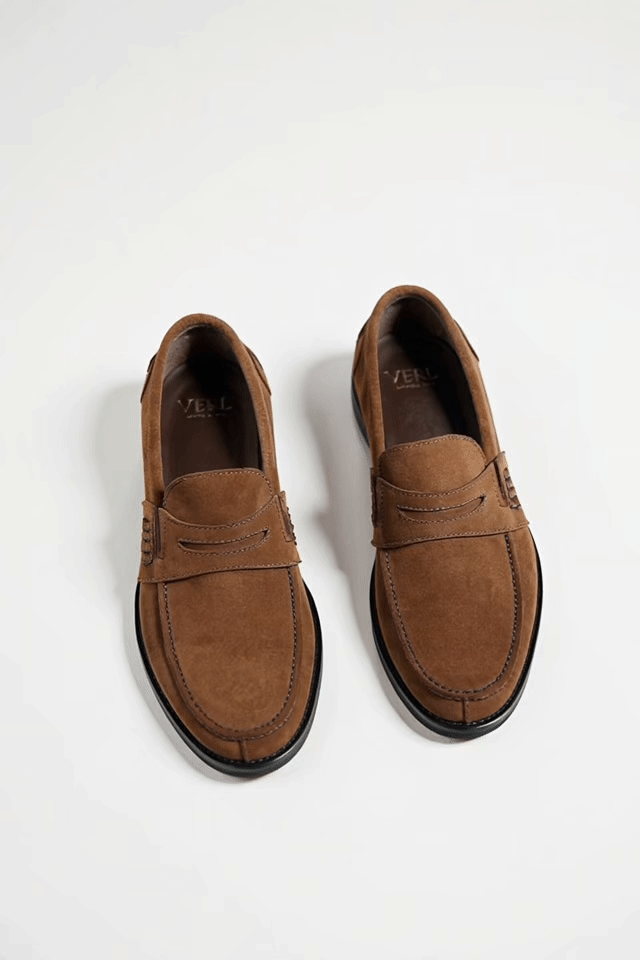 Verdi Suede Cognac Penny Loafers