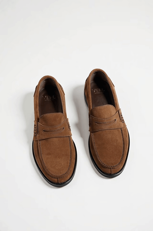 Verdi Suede Cognac Penny Loafers